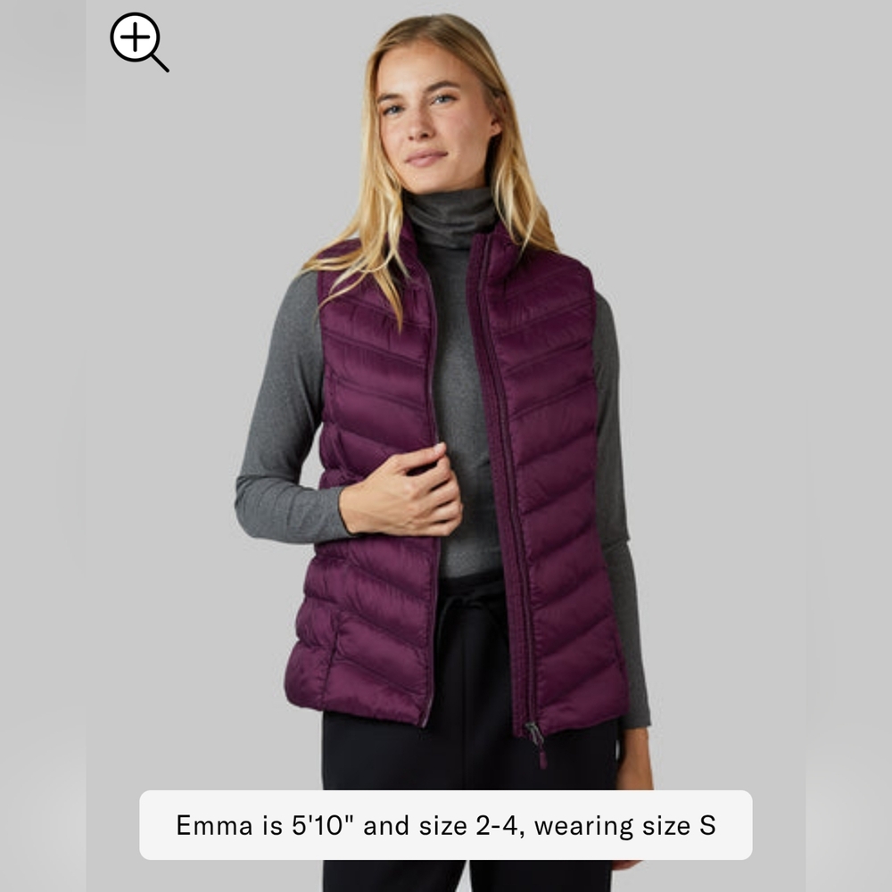 NWT 32 Degrees Ultra Lightweight Packable Down Vest Size Medium in Dark Purple